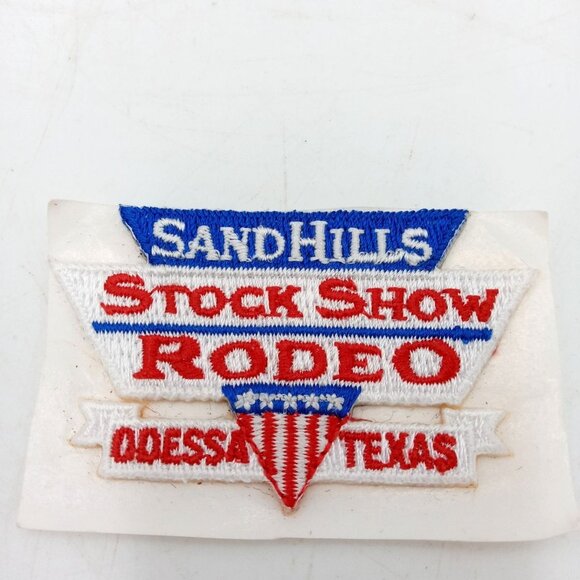 Sandhills Rodeo Embroidered Patch Hat Shirt Odessa TX Texas Cowboy Red White - Picture 4 of 5